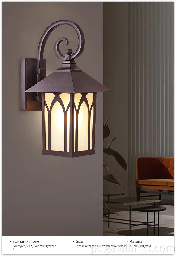 Luzes de parede externa à prova d'água elegantes para jardins modernos